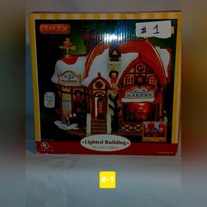 Lemax Red & White Devaney's Bakery Lighted Holiday Building